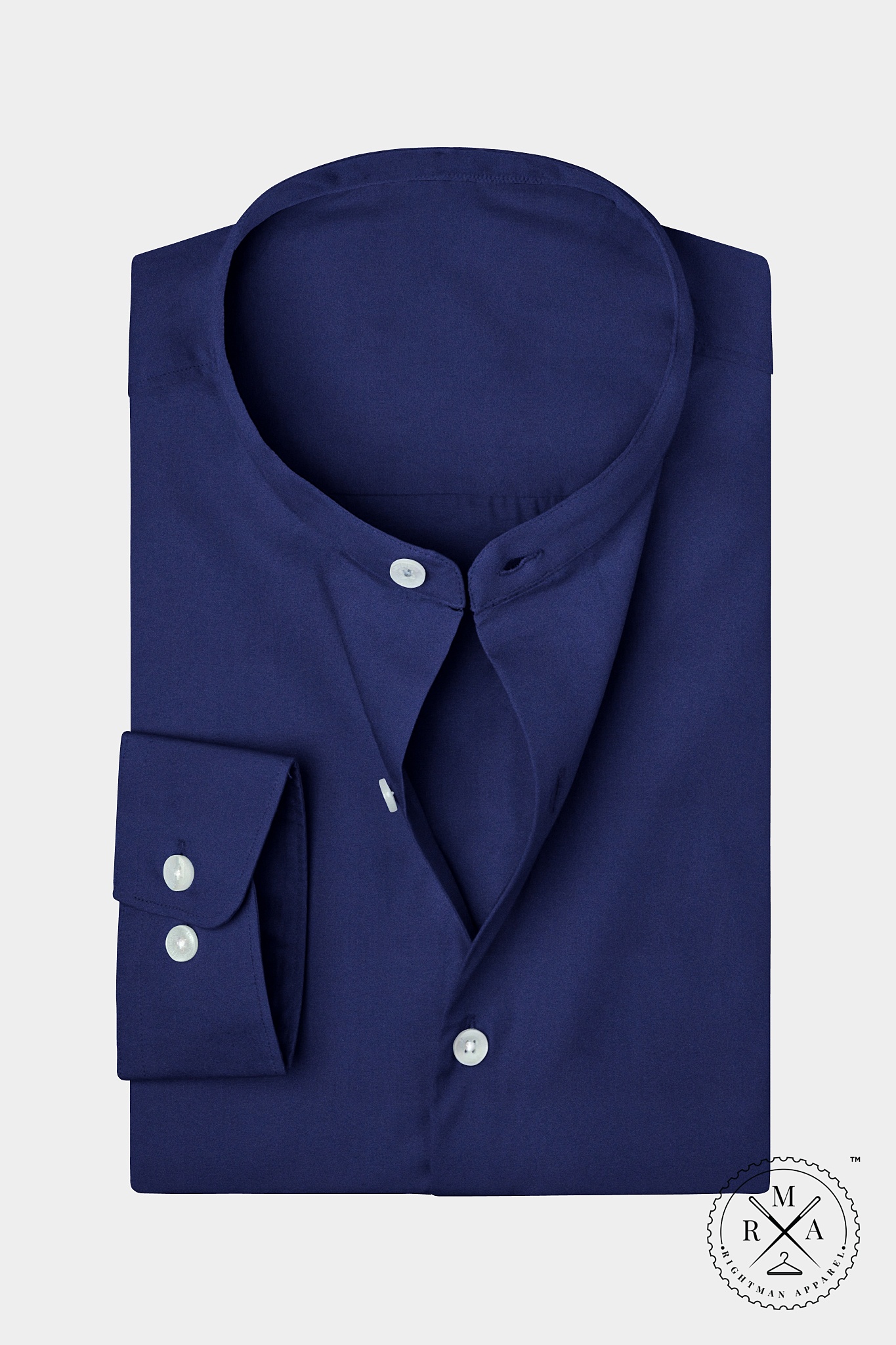 Navy Blue Satin Shirt SH344